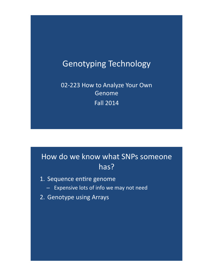 genotyping technology