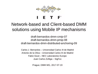 Network-based and Client-based DMM  solutions using Mobile IP mechanisms
