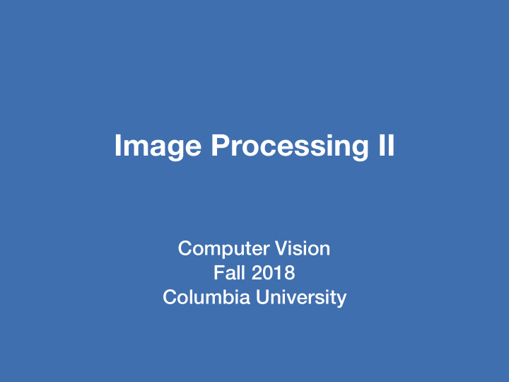 image processing ii