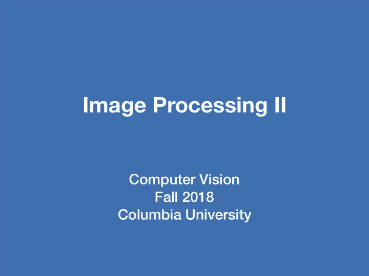 image processing ii