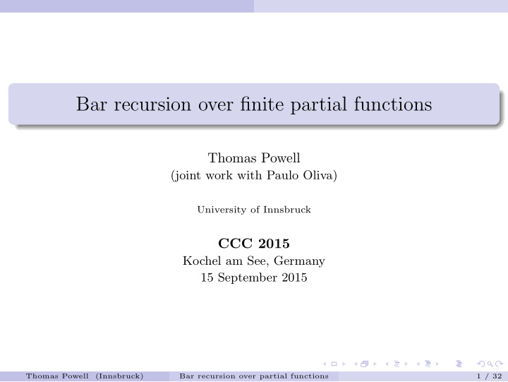bar recursion over finite partial functions