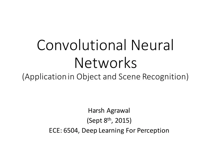 convolutional neural networks