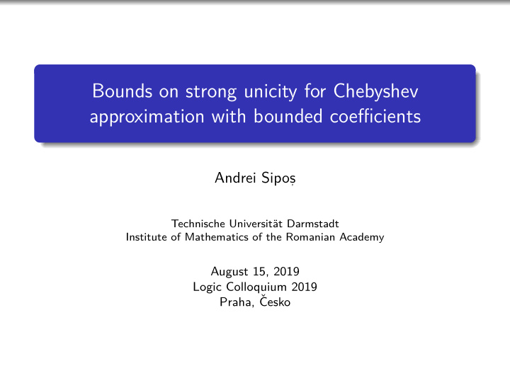 bounds on strong unicity for chebyshev approximation with