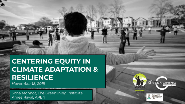 centering equity in climate adaptation resilience