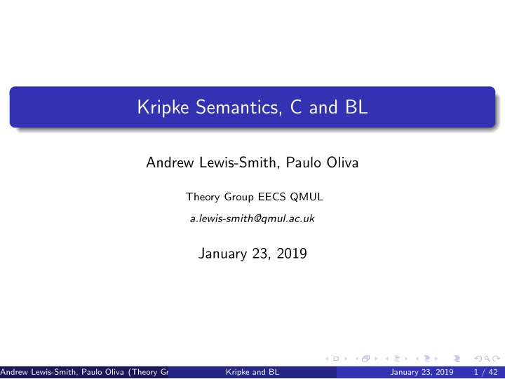 kripke semantics c and bl