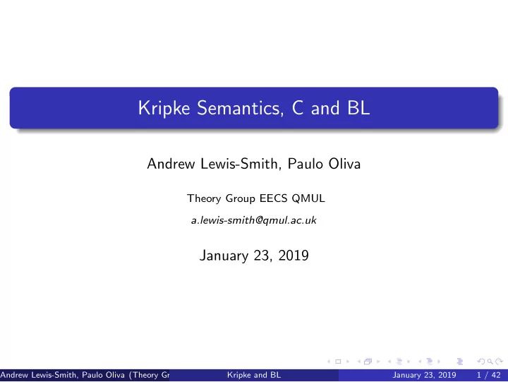 kripke semantics c and bl