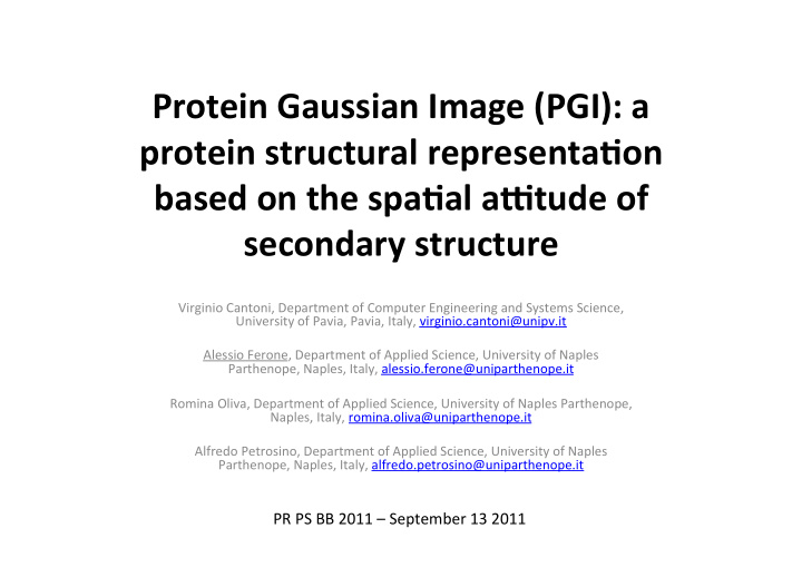 protein gaussian image pgi a protein structural
