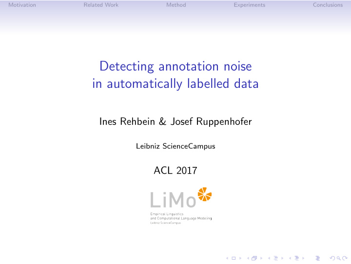 detecting annotation noise in automatically labelled data
