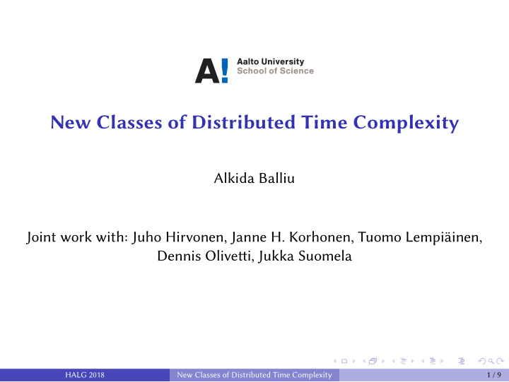 new classes of distributed time complexity