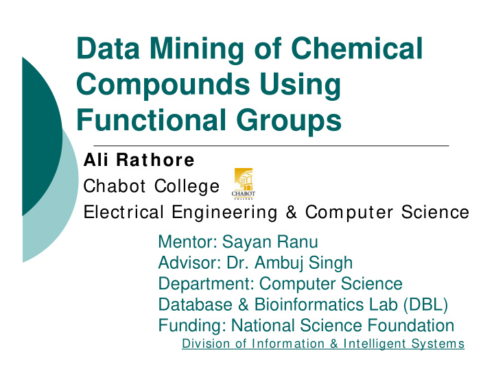 data mining of chemical compounds using functional groups