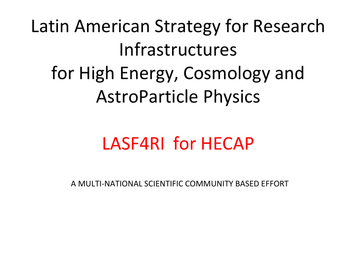 latin american strategy for research
