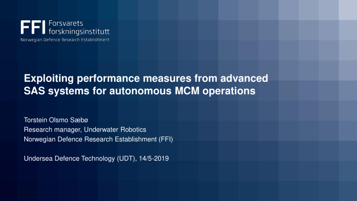 exploiting performance measures from advanced sas systems