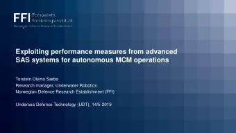 Exploiting performance measures from advanced  SAS systems for autonomous MCM operations  Torstein