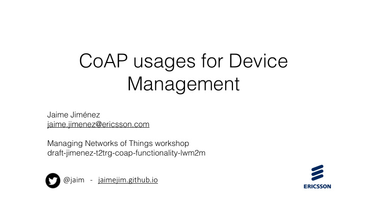 coap usages for device management