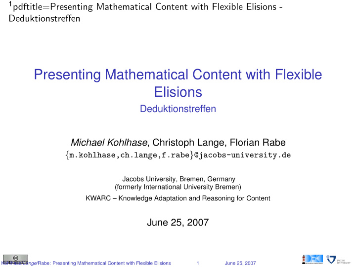 presenting mathematical content with flexible elisions