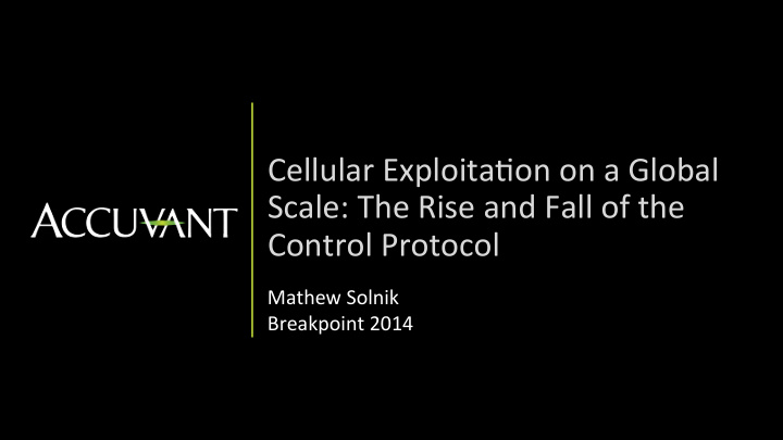 cellular exploita on on a global scale the rise and fall