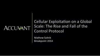 Cellular  Exploita.on  on  a  Global    Scale:  The  Rise  and  Fall