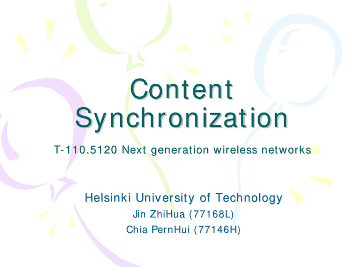content content synchronization synchronization