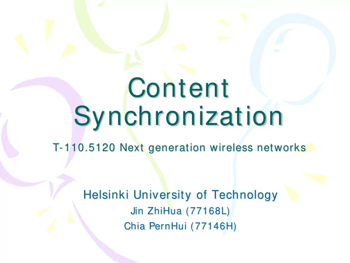 content content synchronization synchronization