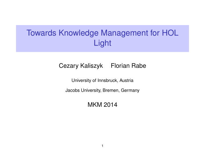 towards knowledge management for hol light