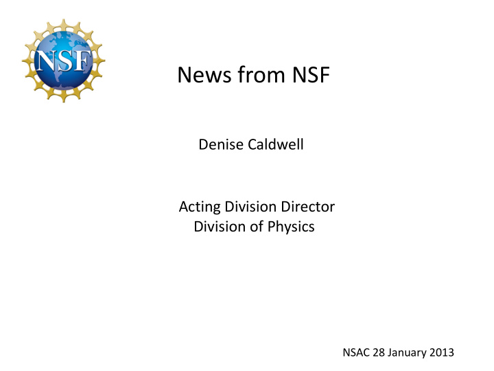 news from nsf