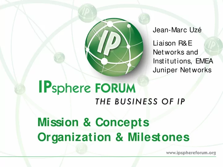 mission concepts organization milestones agenda