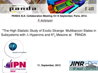 Overview Introduction   Preproposal for  PANDA (What)   Plan of Study to prepare proposal