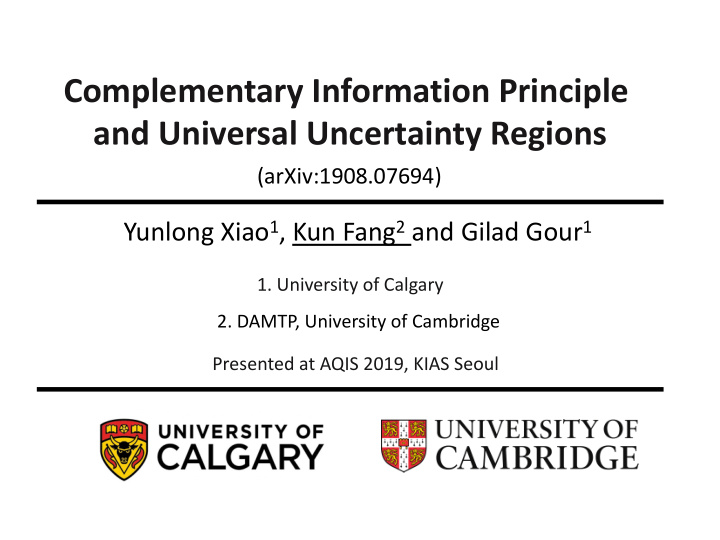 complementary information principle and universal