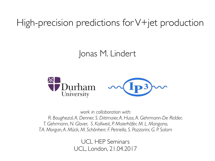 high precision predictions for v jet production