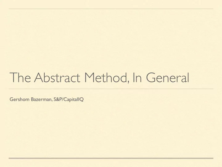 the abstract method in general