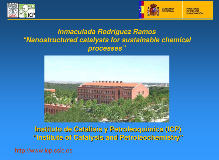 inmaculada rodr guez ramos nanostructured catalysts for