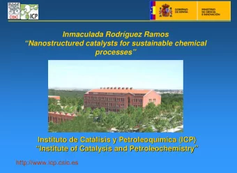 Inmaculada Rodrguez Ramos  Nanostructured catalysts for sustainable chemical  processes