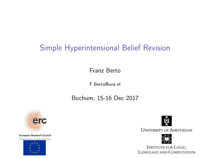 simple hyperintensional belief revision