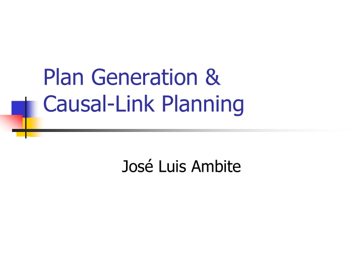 plan generation causal link planning