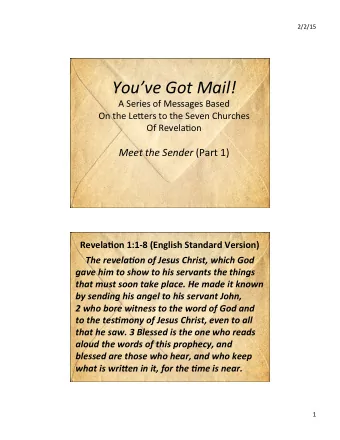 Youve  Got  Mail!    A  Series  of  Messages  Based    On  the