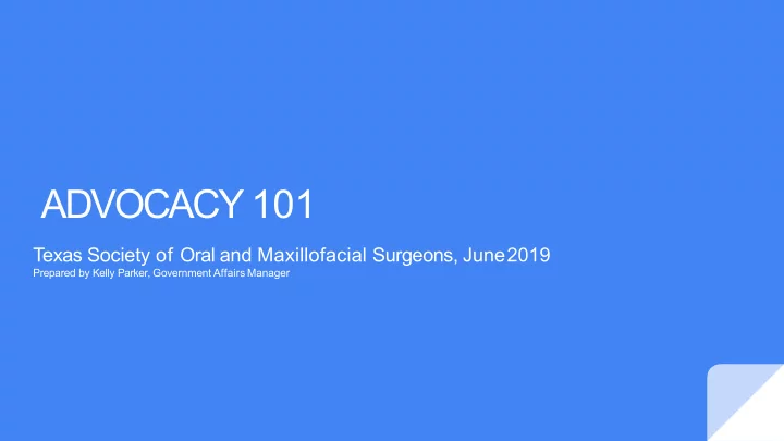 advocacy 101