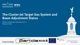 Beam Adjustment Status  PANDA Collaboration Meeting 2017/2  Benjamin Hetz  Institut fr Kernphysik