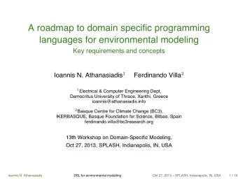 A roadmap to domain specific programming  languages for environmental modeling  Key requirements