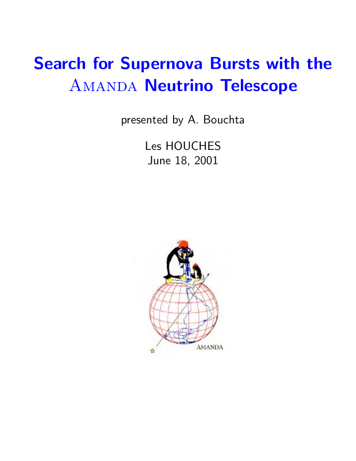 search for supernova bursts with the amanda neutrino