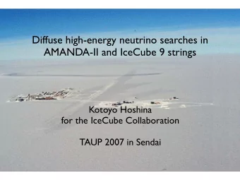 Diffuse high-energy neutrino searches in  AMANDA-II and IceCube 9 strings  Kotoyo Hoshina  for the