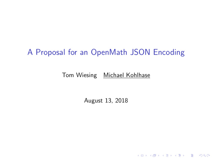 a proposal for an openmath json encoding