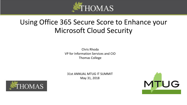 using office 365 secure score to enhance your