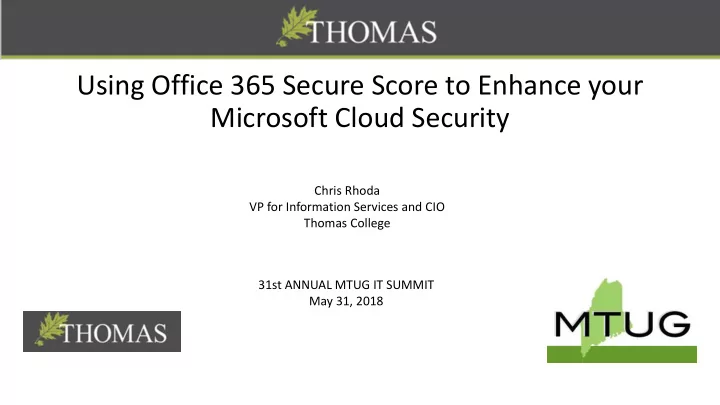 using office 365 secure score to enhance your