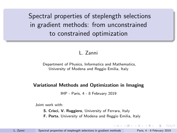 spectral properties of steplength selections in gradient