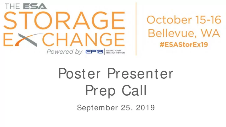 poster presenter prep call