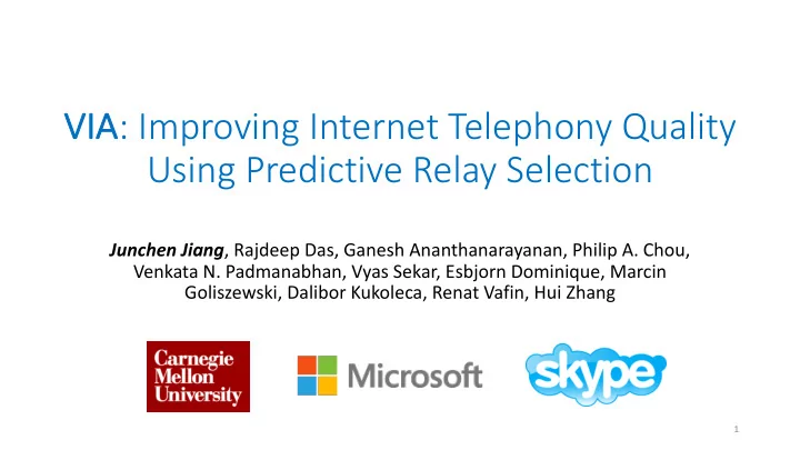 via improving internet telephony quality