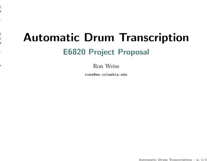 automatic drum transcription