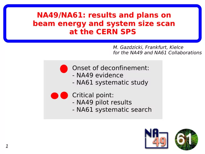 beam energy and system size scan at the cern sps m