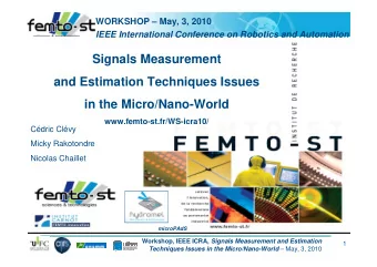 Signals Measurement  and Estimation Techniques Issues  in the Micro/Nano-World
