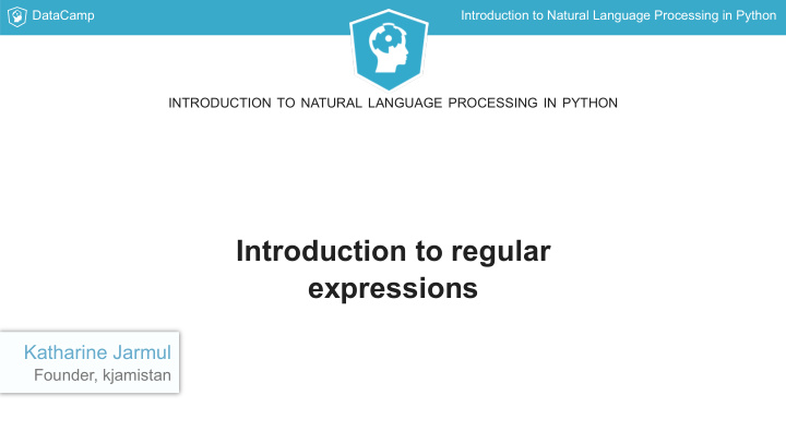 introduction to regular expressions